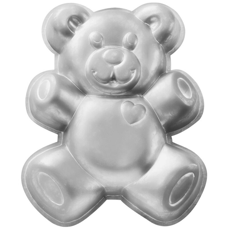 silver teddy bear cake pan