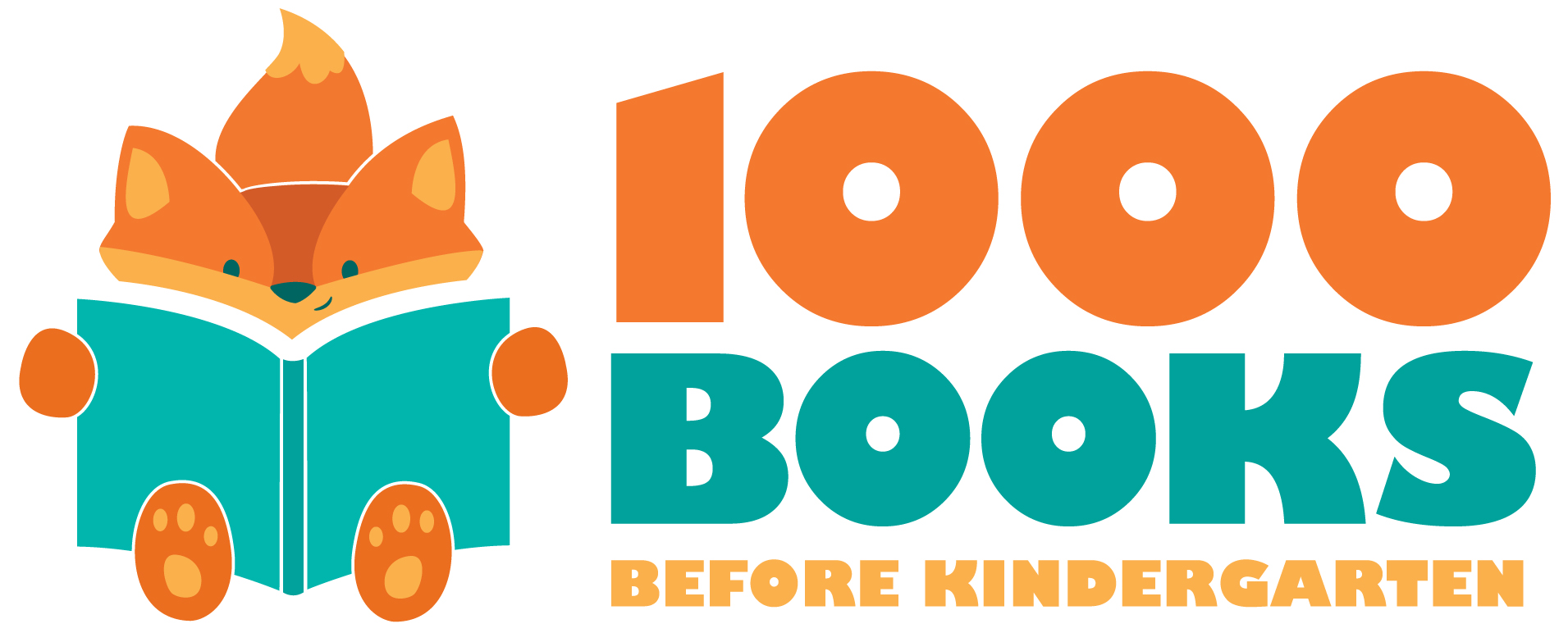 1000 Books Before Kindergarten logo with fox reading a book