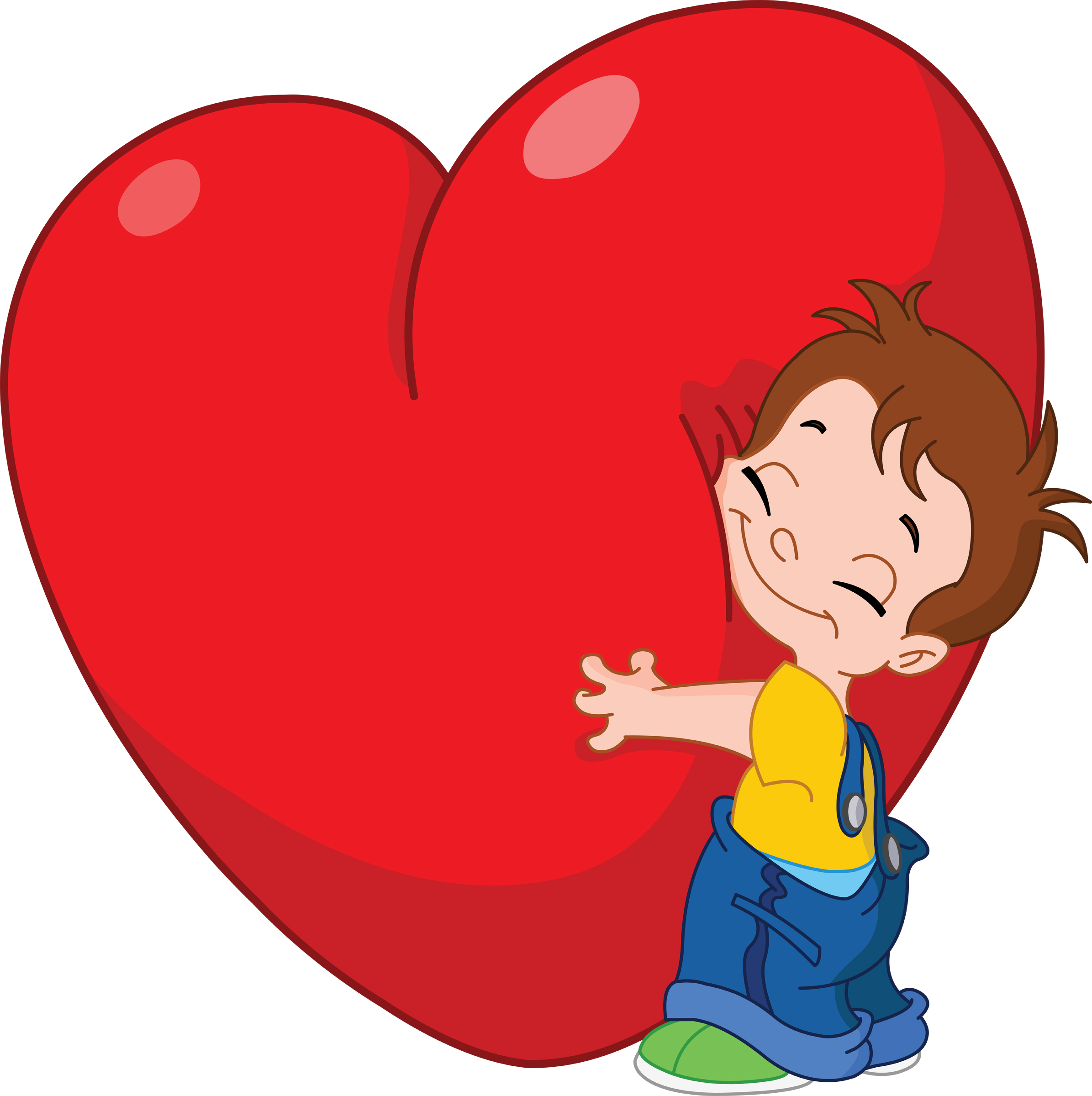 Boy hugging a heart