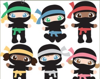 Children dressed a ninjas