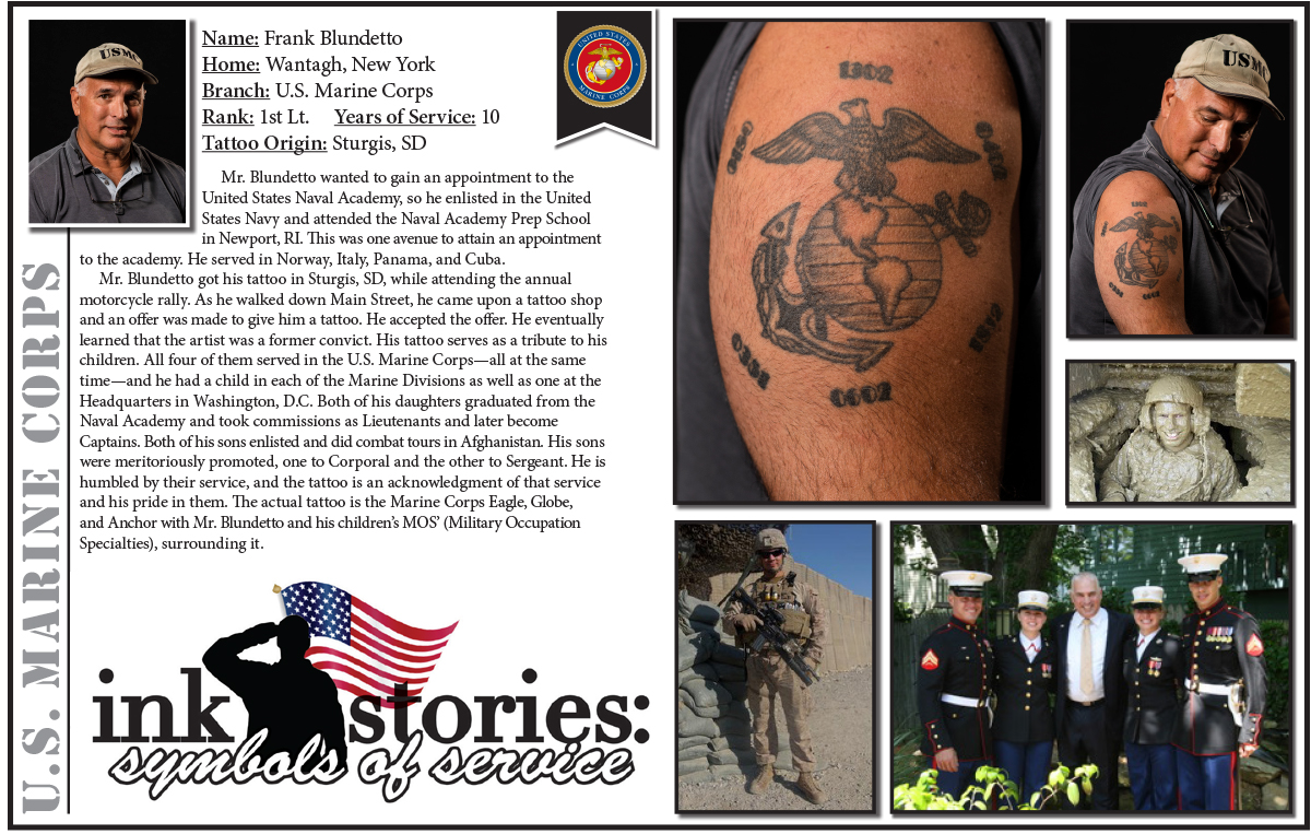 poster of a veteran and his tattoo.