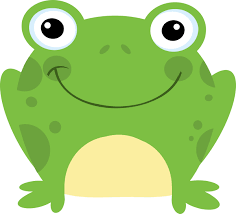 cute frog with smiley face
