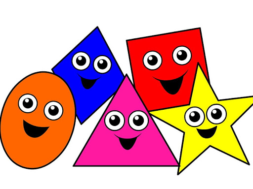 shapes with smiley faces