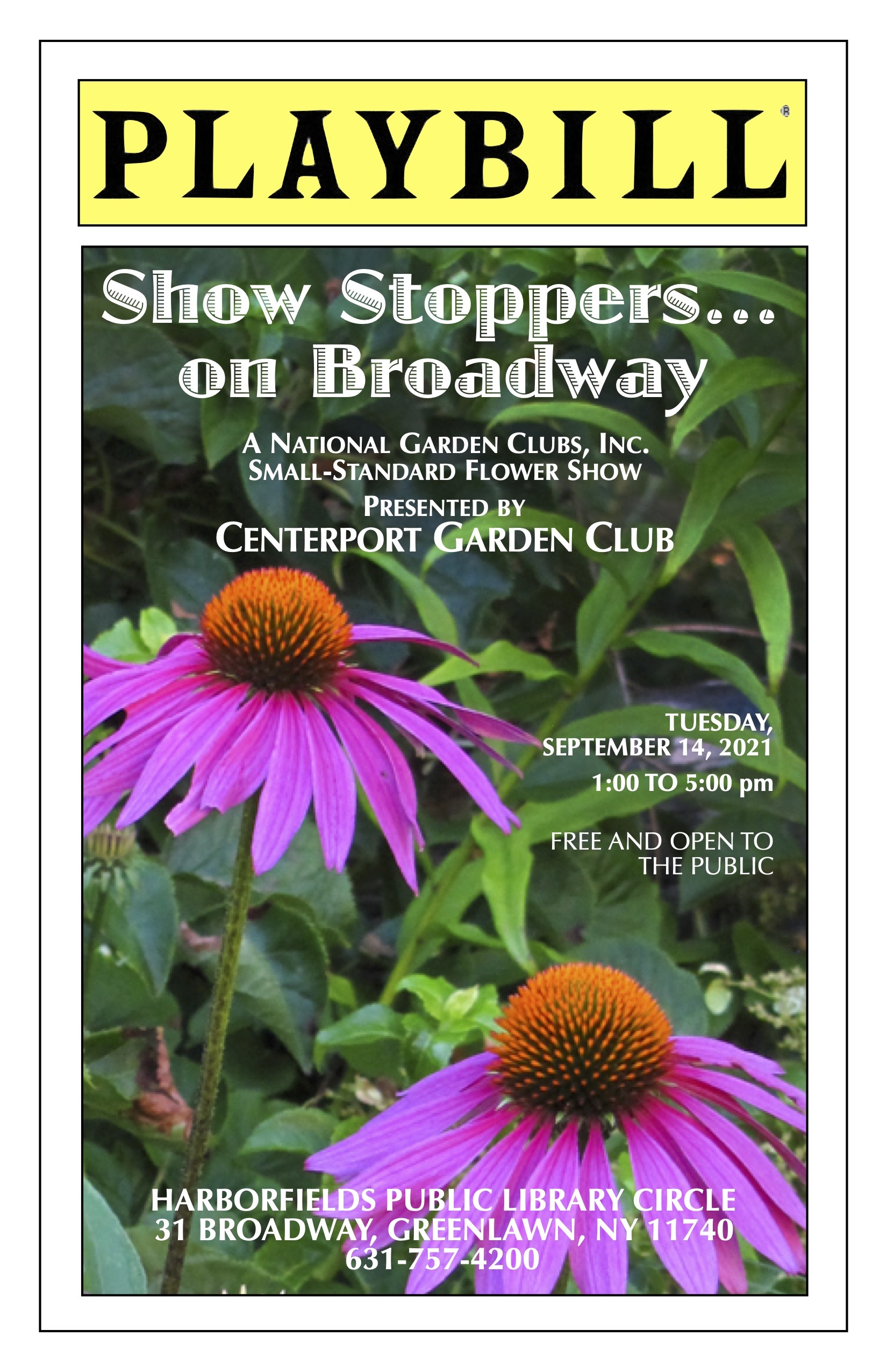 Centerport Garden Club 2021 Flower Show Poster 