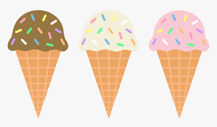 three ice cream cones