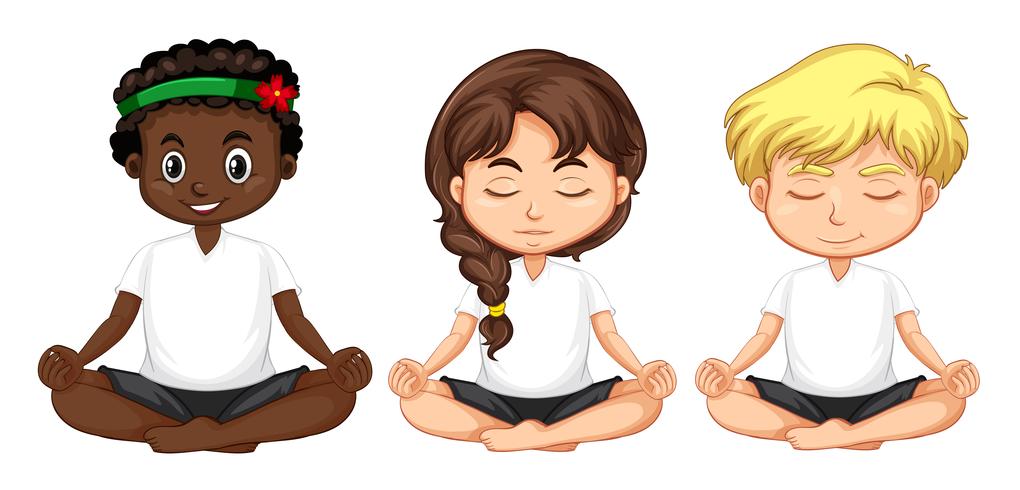 children meditating