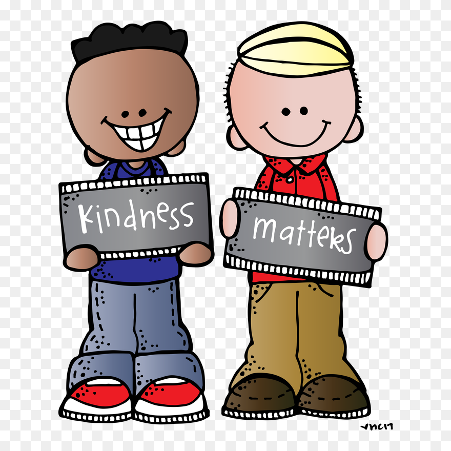 two children holding signs that say kindness matters