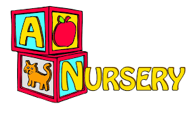 a stack of two children's blocks with the word Nursery