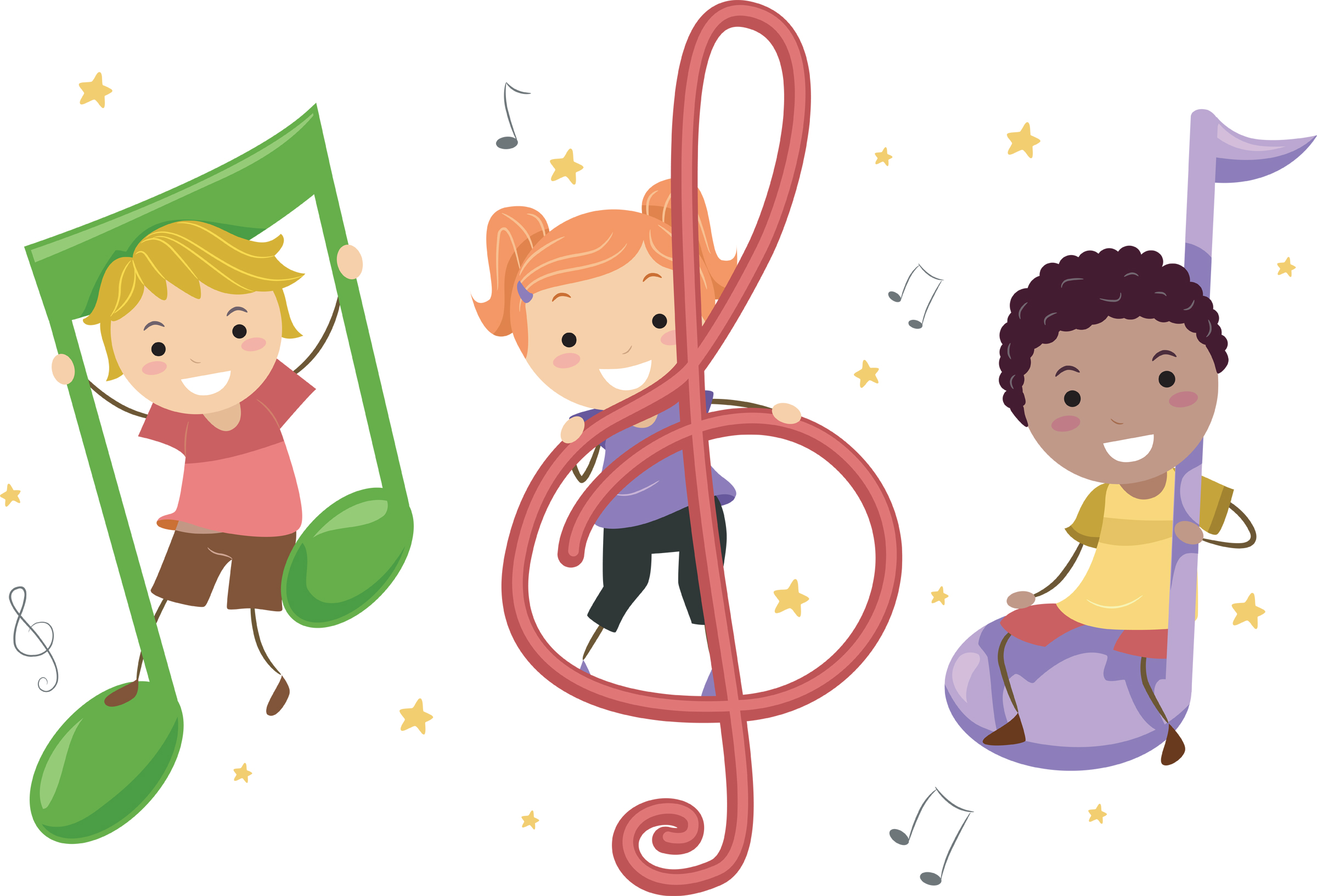 children in musical notes
