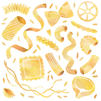 different shaped pastas