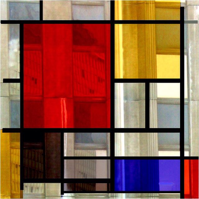 Piet Mondrian inspired window
