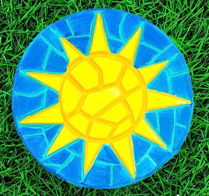sun themed garden stone