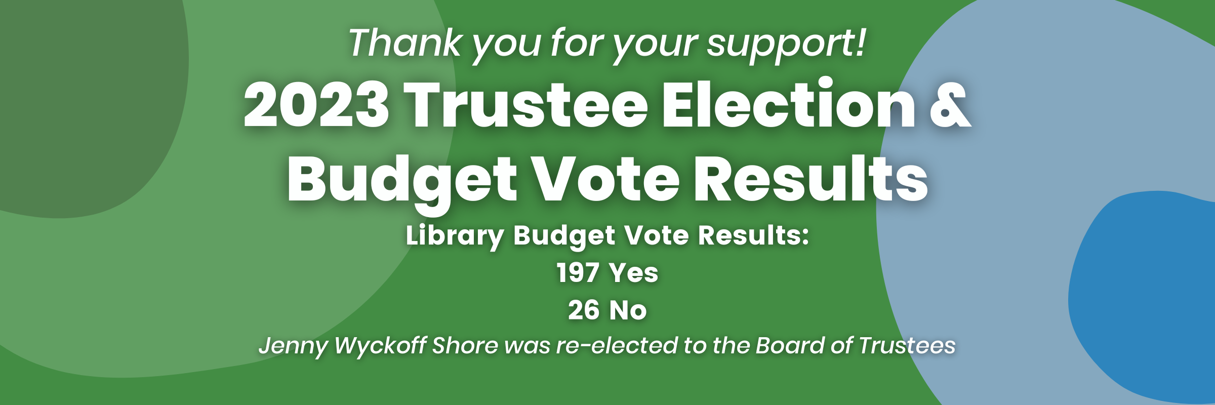 2023 Annual Meeting, Budget Vote & Trustee Election RESULTS
