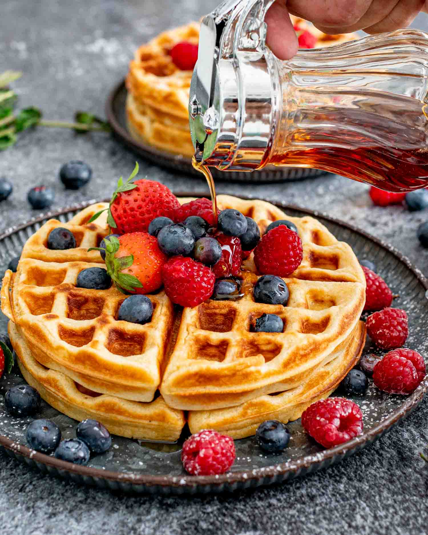 waffle and fruit image