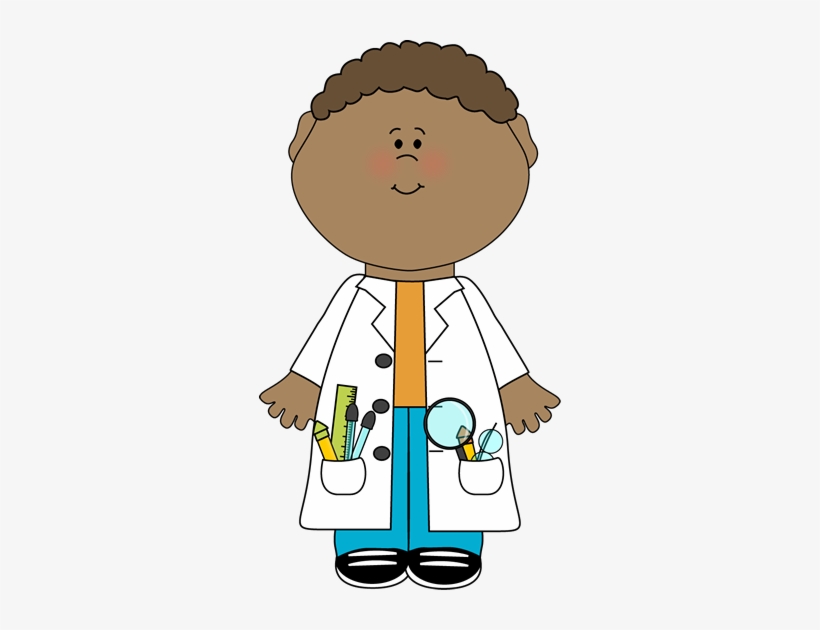 child dressed as scientist