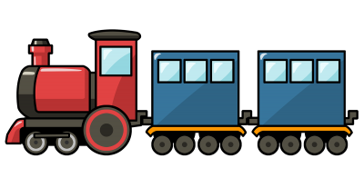 red and blue train