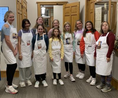 image of teens wearing personalized aprons