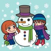 snowman built children