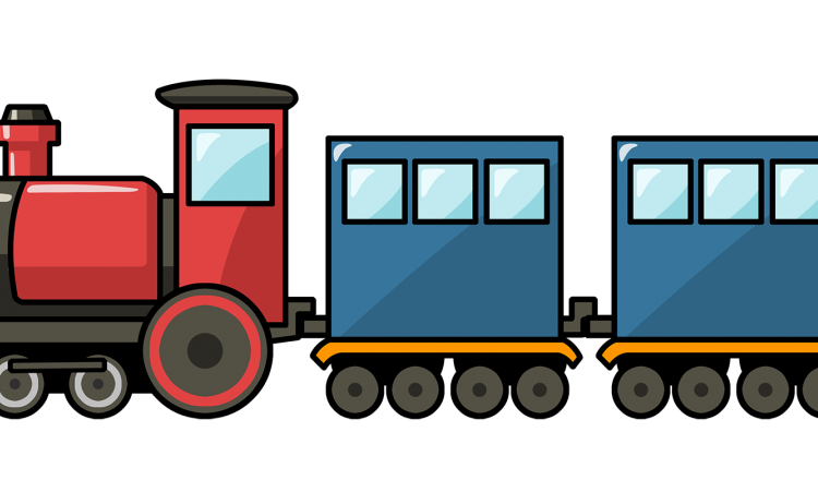 red and blue train