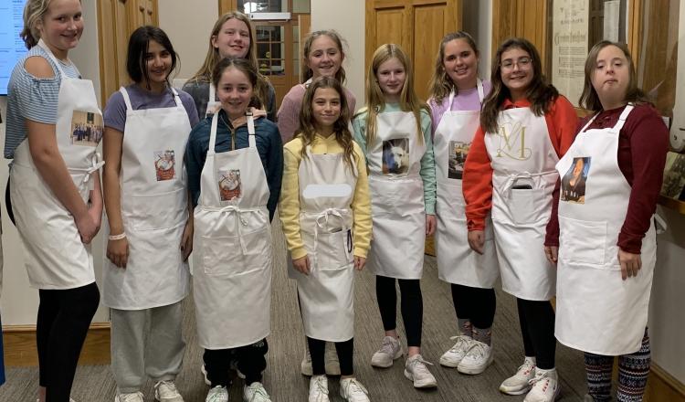 image of teens wearing personalized aprons