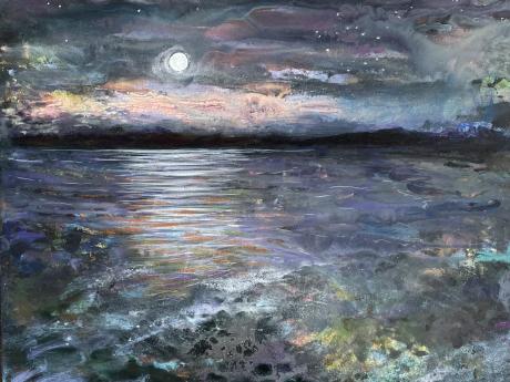 "Full Moon High Tide Meadow"  by Emily Eisen.