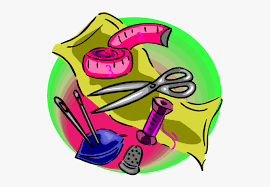 Sewing materials and tools.