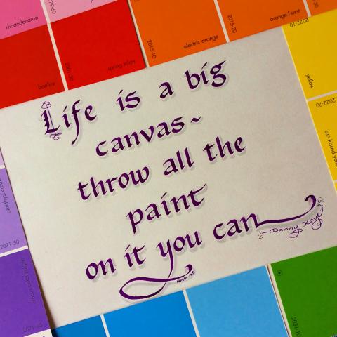 A sample of broad-edge pen calligraphy