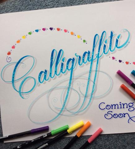 A sample of calligraffiti, a style of calligraphy created by artist Helen Murdock-Prep