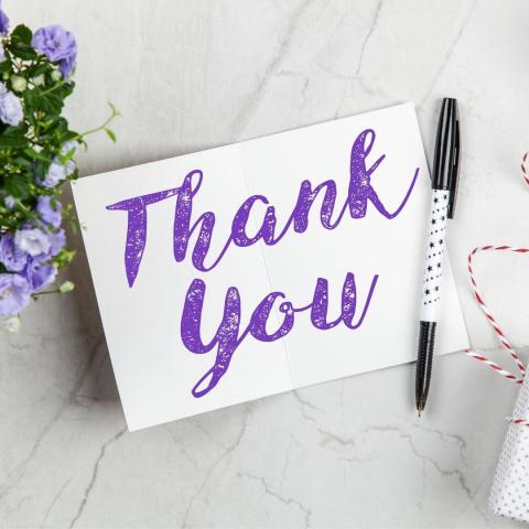image of thank you card