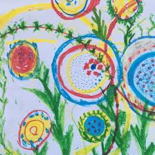Flowers drawn in the style of Herve Tullet