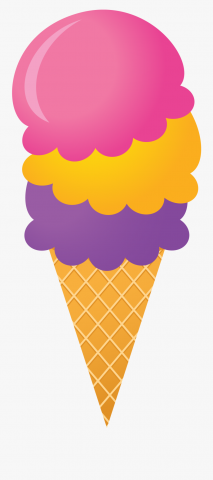 three scoop ice cream cone