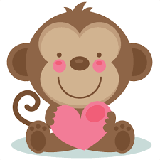 monkey holding heart