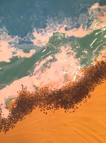 image of ocean  and beach sand