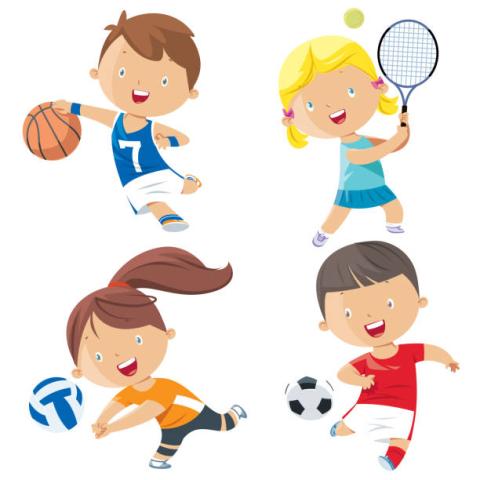 children playing sports