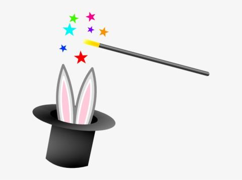 magic - bunny coming out of hat with wand