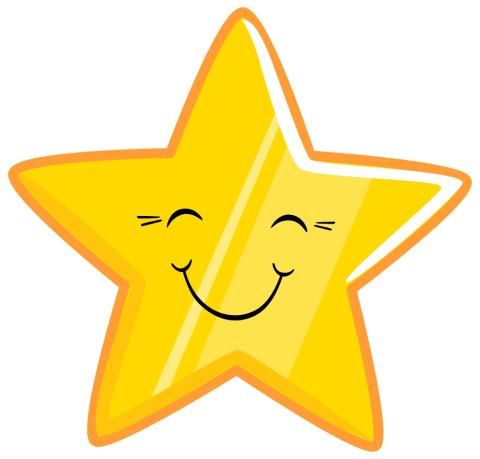 gold star with smiling face
