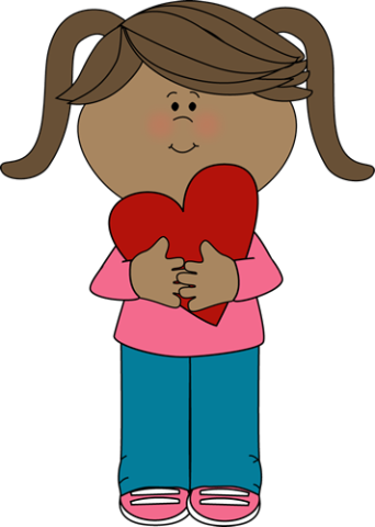 child holding Valentine's Day card