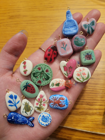 handmade clay charms