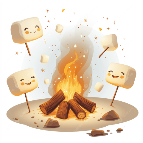 campfire and marshmallows