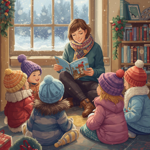 librarian reading to children