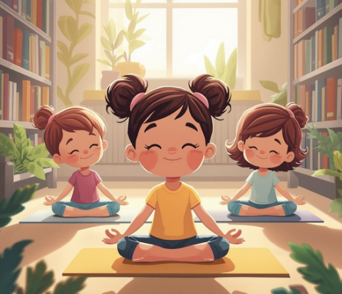 kids doing yoga