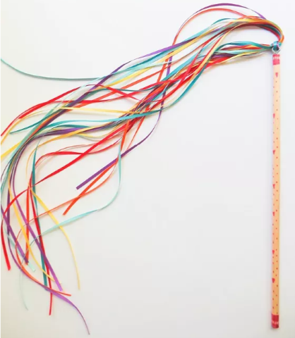 Rainbow ribbon wand