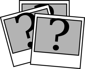 Three photographs with question marks