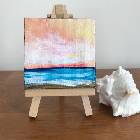 tiny canvas and mini easel image
