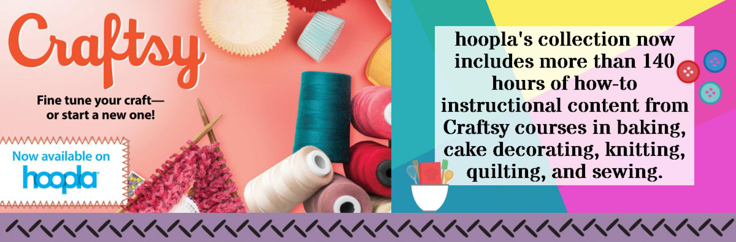 Image for "Craftsy Now Available on hoopla"