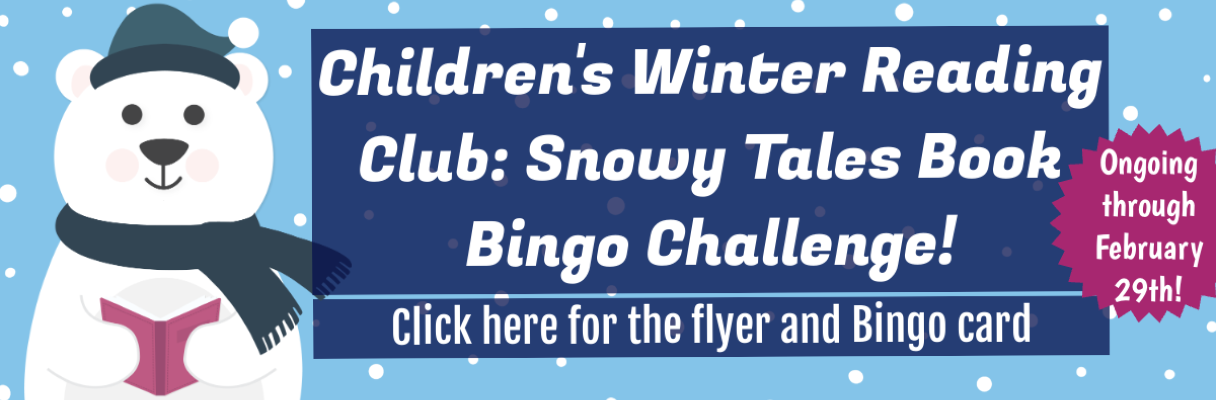 Children's 2024 Winter Reading Club Bingo Challenge