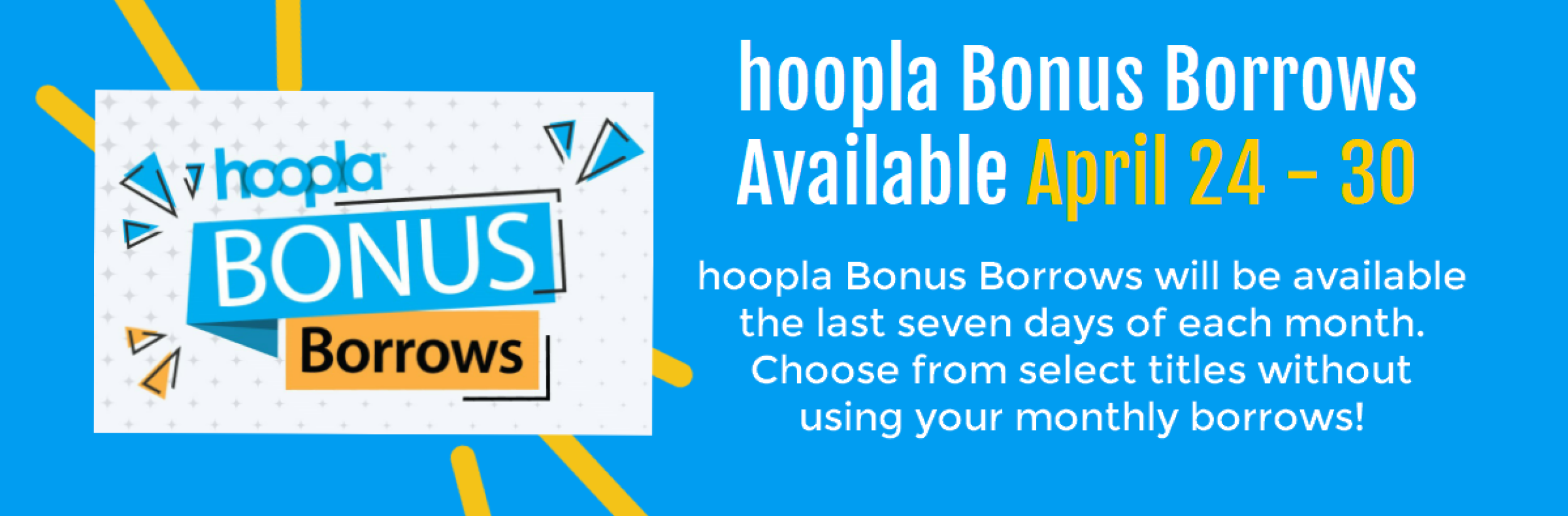 Image for "hoopla Bonus Borrows April 2024"
